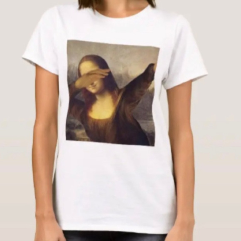 Brand New Dabbing Mona Lisa T-Shirt, size Ladies S